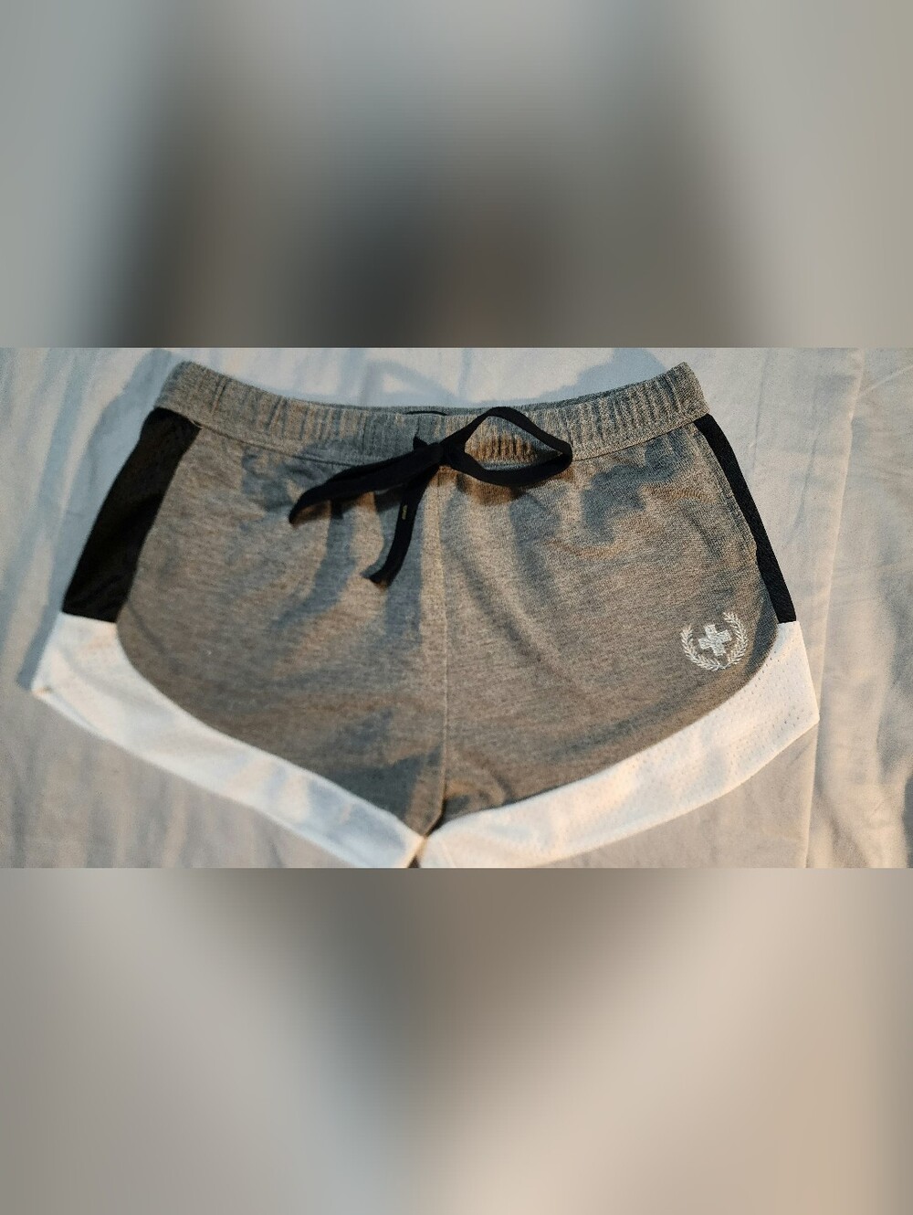 Andrew Christian Gray, Black & White Athletic Running Shorts